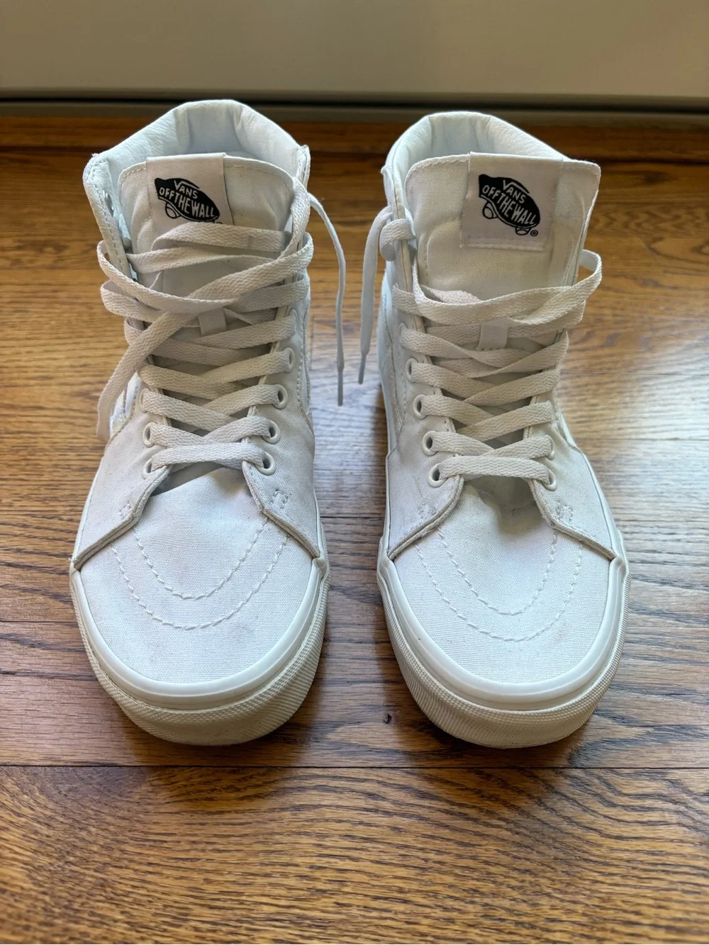 Vans Sk8-High Tops White Canvass Men's Size 7 Women’s 8.5